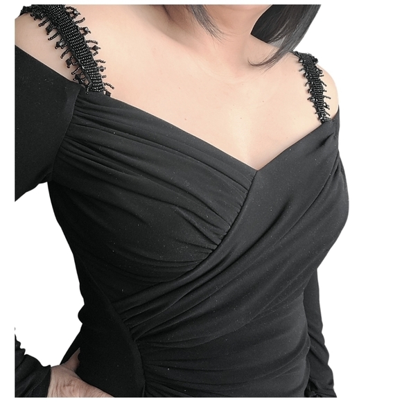 JOSEPH Ribkoff Cocktail Formal Black Dress Size 10 - Picture 6 of 11